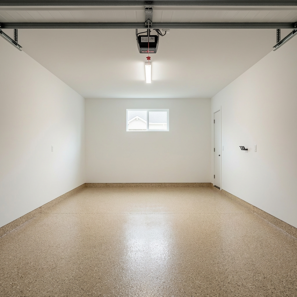Desert sand flake epoxy floor