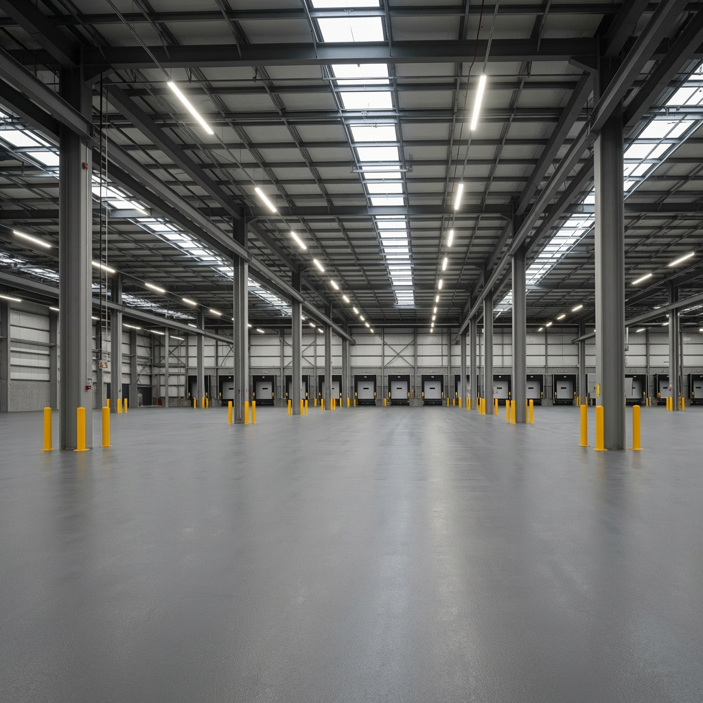 High-performance epoxy in an aircraft hangar