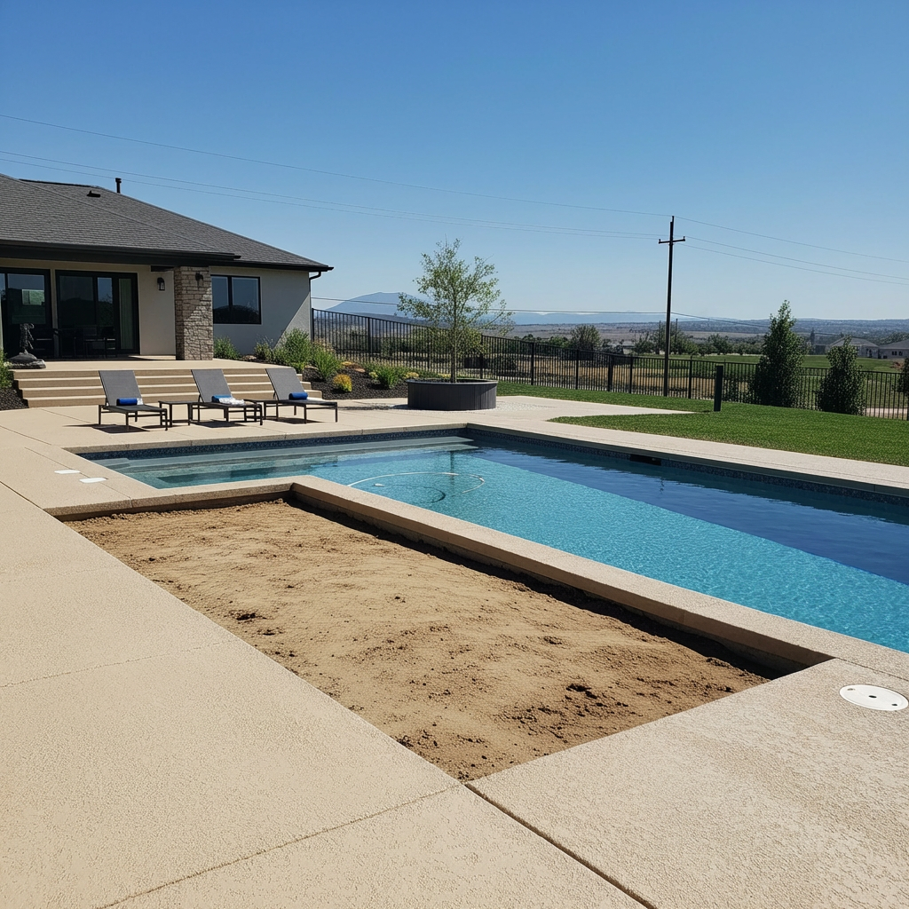 Cool-coat finish on a pool deck